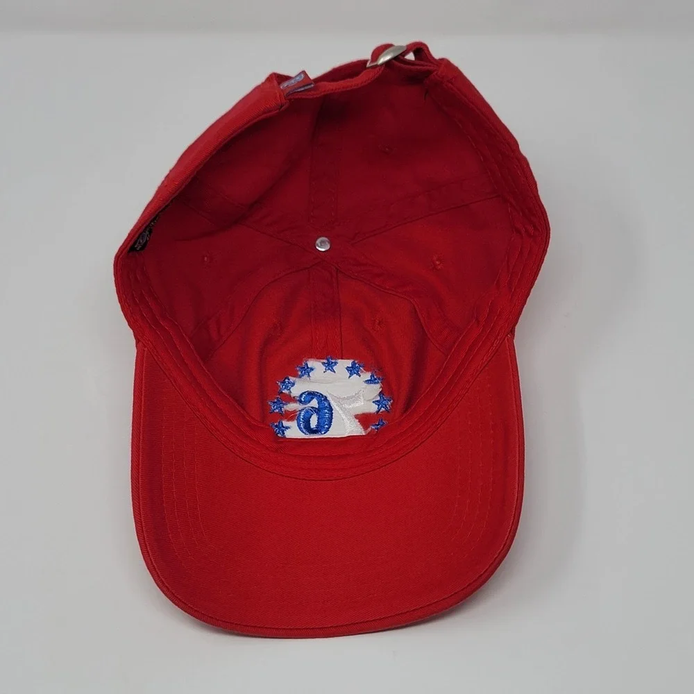 Capamerica Golf Hat 76er's NBA Adjustable Red Twill Strapback Cap Patriotic Logo